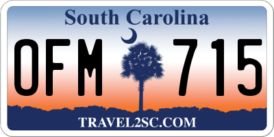 SC license plate OFM715