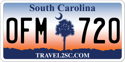 SC license plate OFM720