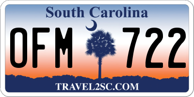 SC license plate OFM722