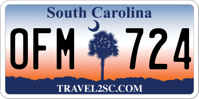 SC license plate OFM724