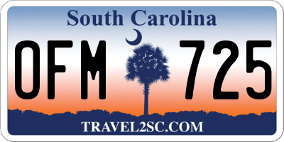 SC license plate OFM725