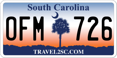 SC license plate OFM726