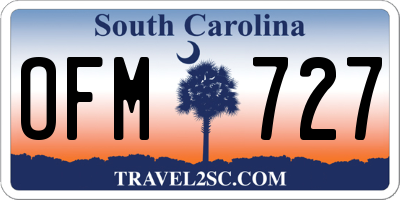 SC license plate OFM727
