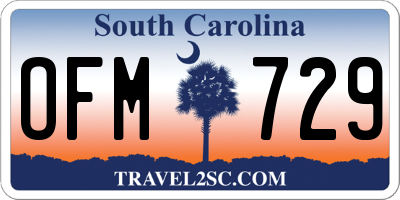 SC license plate OFM729