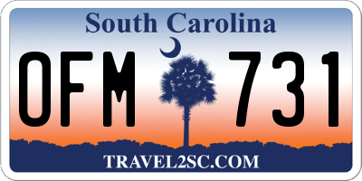 SC license plate OFM731