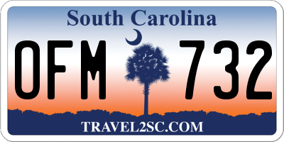 SC license plate OFM732