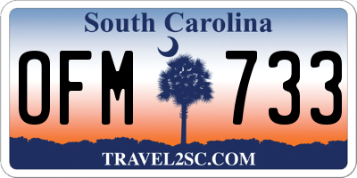 SC license plate OFM733