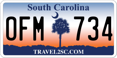 SC license plate OFM734