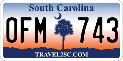 SC license plate OFM743