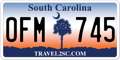 SC license plate OFM745