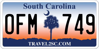 SC license plate OFM749