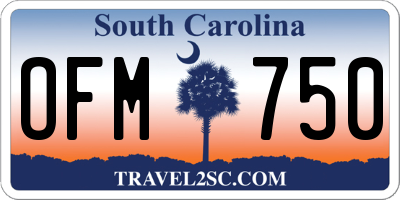 SC license plate OFM750