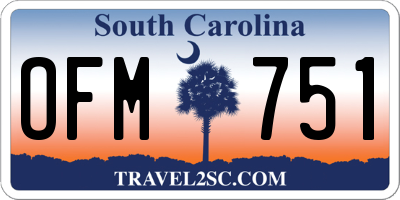 SC license plate OFM751