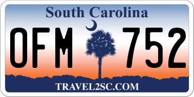 SC license plate OFM752