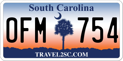 SC license plate OFM754