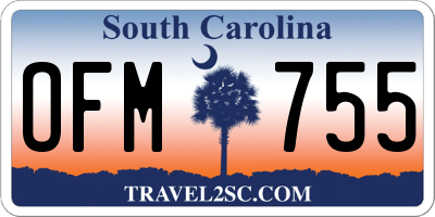 SC license plate OFM755