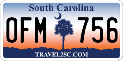 SC license plate OFM756