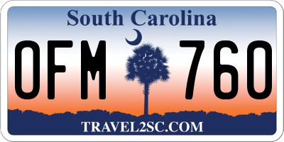 SC license plate OFM760