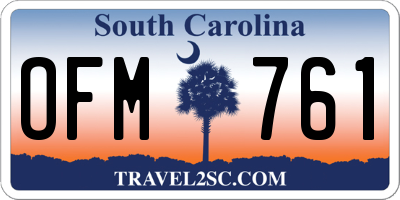 SC license plate OFM761