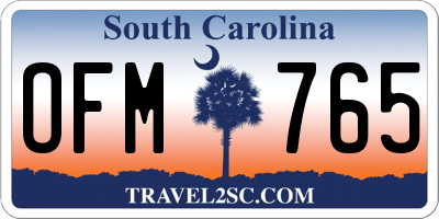 SC license plate OFM765