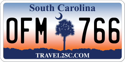 SC license plate OFM766