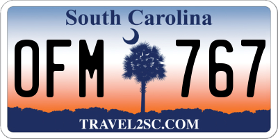 SC license plate OFM767