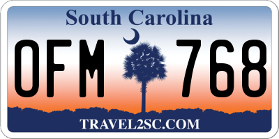 SC license plate OFM768