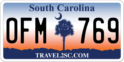 SC license plate OFM769