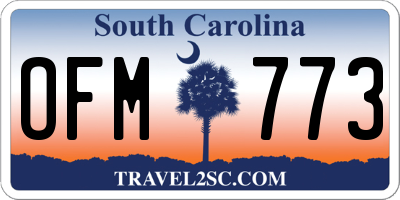 SC license plate OFM773