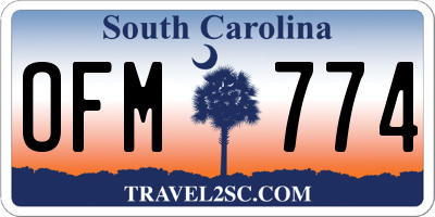 SC license plate OFM774