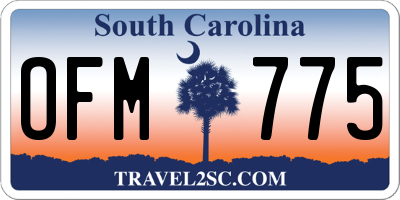 SC license plate OFM775