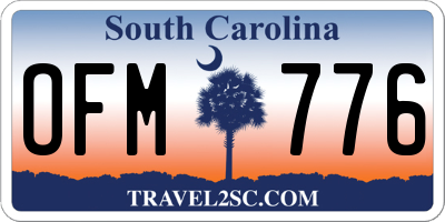 SC license plate OFM776