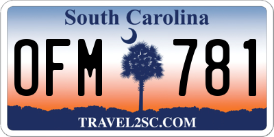 SC license plate OFM781