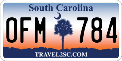SC license plate OFM784