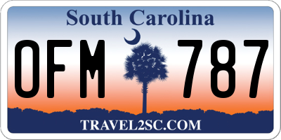 SC license plate OFM787