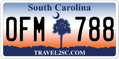 SC license plate OFM788