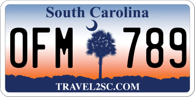 SC license plate OFM789
