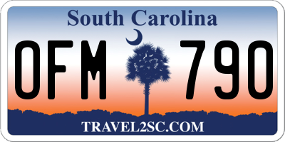 SC license plate OFM790