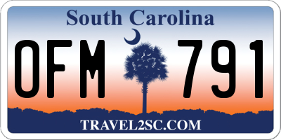 SC license plate OFM791