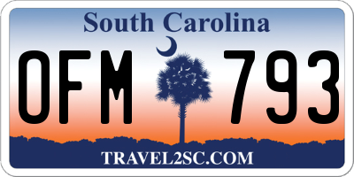 SC license plate OFM793