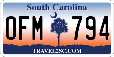 SC license plate OFM794