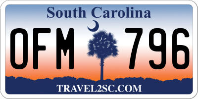 SC license plate OFM796