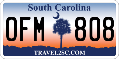 SC license plate OFM808