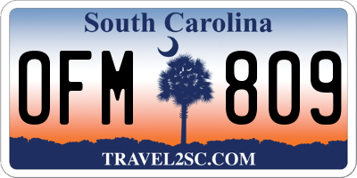 SC license plate OFM809
