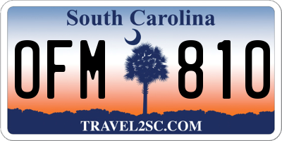 SC license plate OFM810