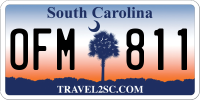 SC license plate OFM811