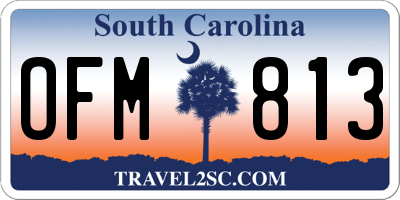SC license plate OFM813