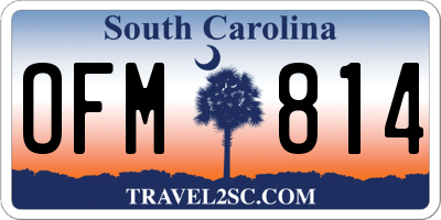 SC license plate OFM814