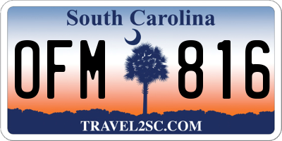 SC license plate OFM816