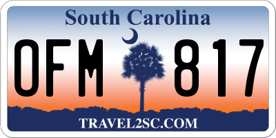 SC license plate OFM817
